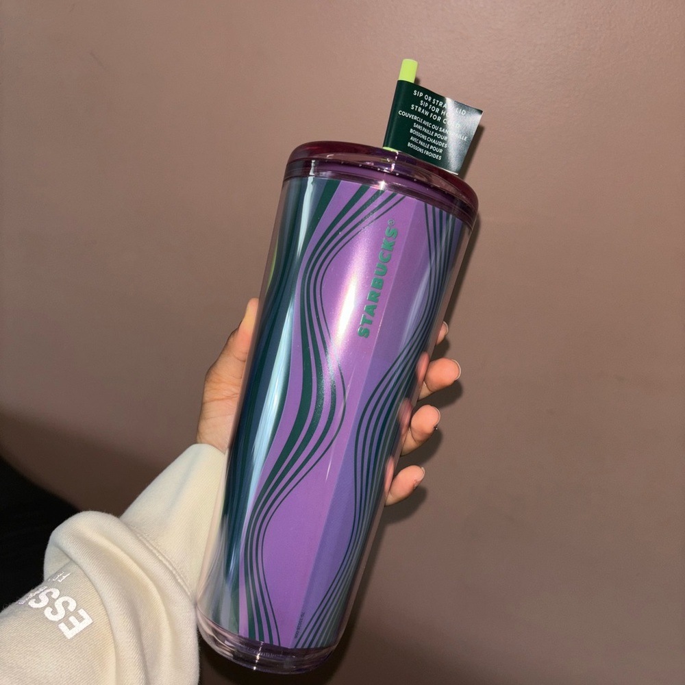 2025 Starbucks Purple and Green Wavy Tumbler